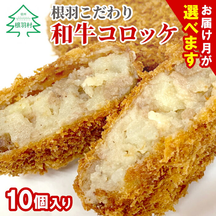 【ふるさと納税】ほくほく甘い！優しい味 根羽こだわり和牛コロッケ 10個入り 冷凍 国産黒毛和牛100% 牛肉 コロッケ 惣菜 おかず 冷凍コロッケ じゃがいも 肉 牛肉 3000円 △･･･