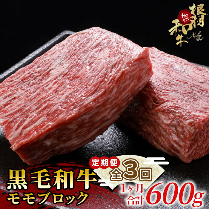 [翌月から発送開始]全3回★国産黒毛和牛 モモブロック 600g 合計1.8kg 黒毛和牛 和牛 ローストビーフ クリスマス ブロック肉 塊 パーティー 赤身 霜降り 限定 定期便 信州 根羽こだわり和牛 長野県 根羽村