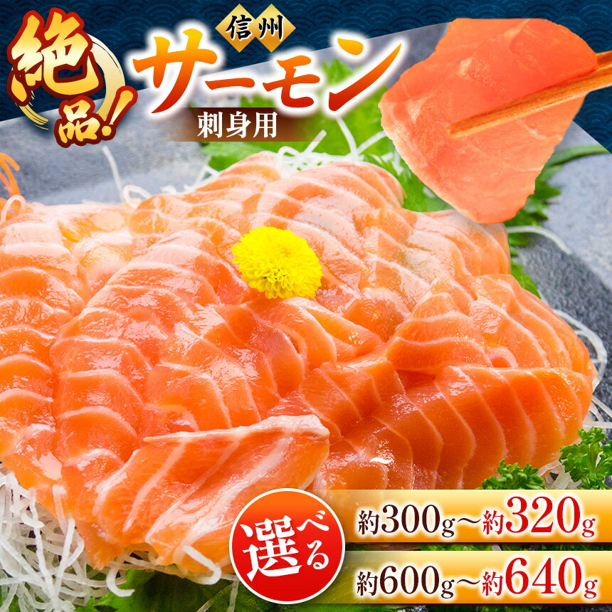 【ふるさと納税】絶品！信州サーモン刺身用 300g ～ 320g または 600g ～ 640g （サーモン 信州サーモン 信州 刺身）【長野県天龍村】　【魚貝類・鮭・サーモン・さけ・サケ・刺身】