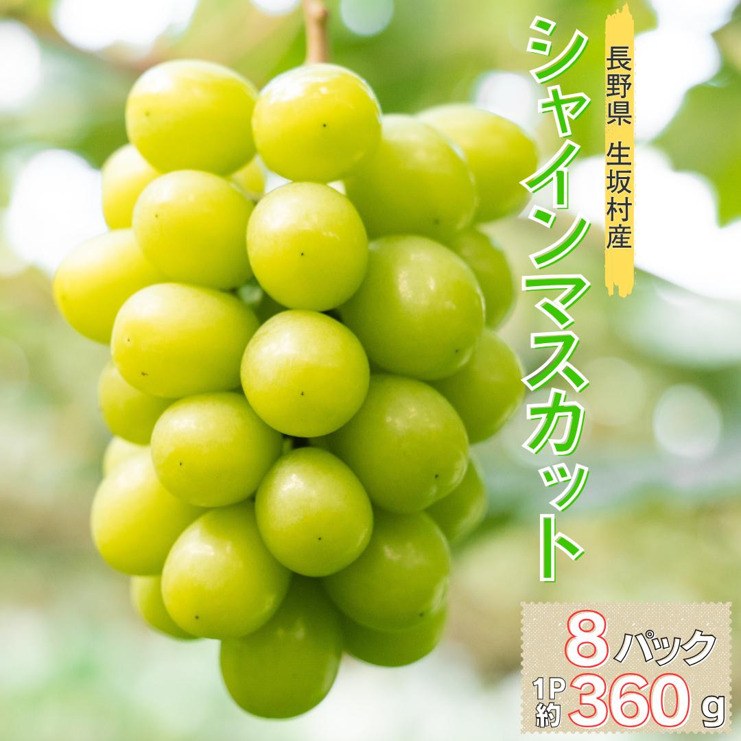 【ふるさと納税】シャインマスカット　8パック（360g×4パック×2箱)