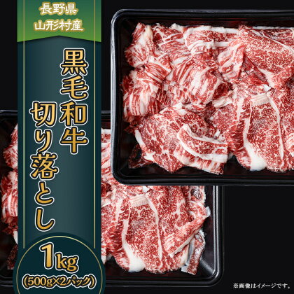 3606 長野県産 黒毛和牛 切落し 1kg（500g×2パック）