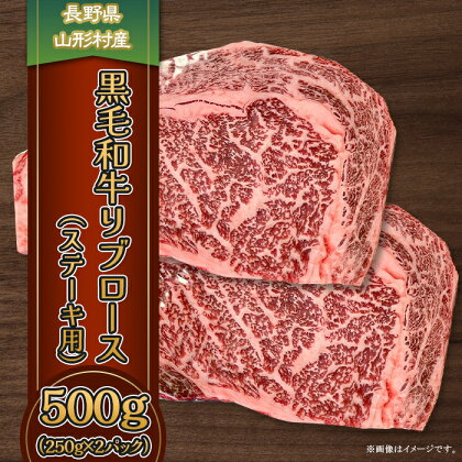 3620 長野県産 黒毛和牛 リブロース（ステーキ用）500g(250g×2パック）