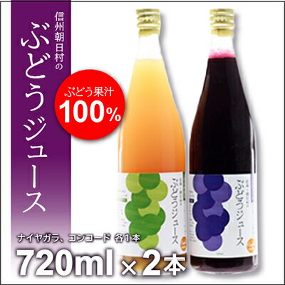 【ふるさと納税】信州朝日村のぶどうジュース(ナイヤガラ、コンコード)【1029243】