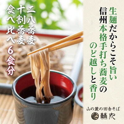 【ふるさと納税】信州そば　朝日村本格手打ち生そば6食入(十割3食+二八3食)食べ比べセットと無添加自家製つゆ付き【配送不可地域：離島】【1778560】