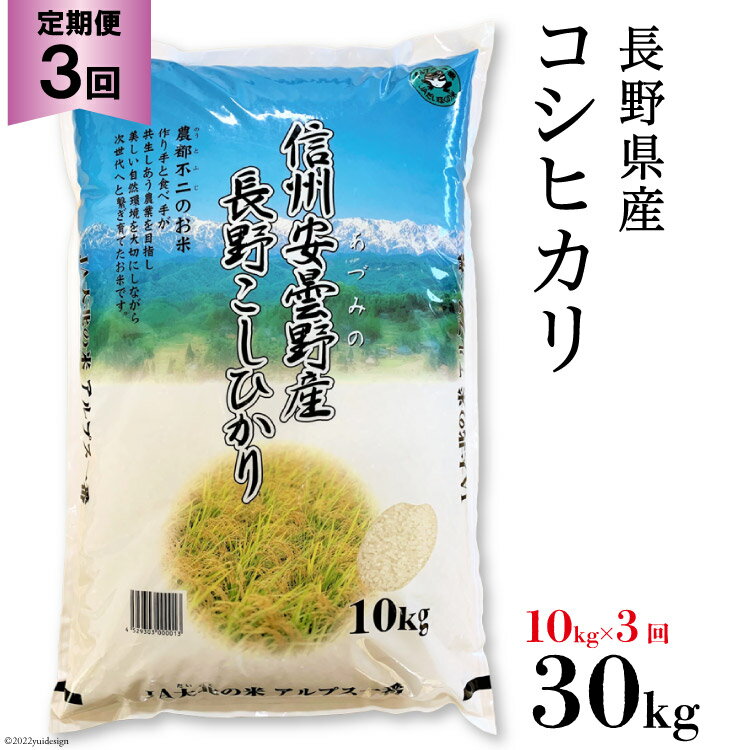 [3回定期便]長野県産コシヒカリ 計30kg(10kg×3回) / 大北農業協同組合 / 長野県 池田町