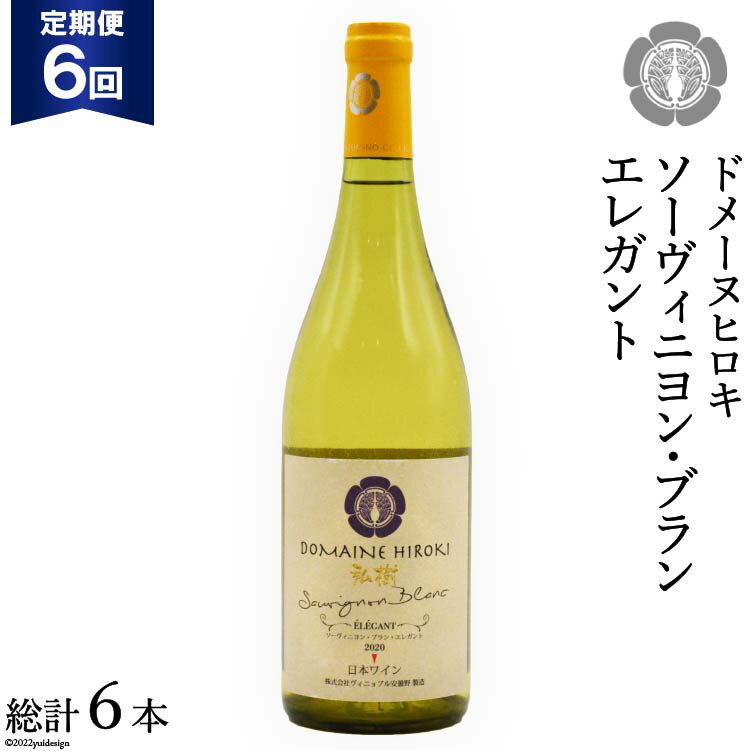 13位! 口コミ数「0件」評価「0」【6回 定期便 】ワイン 白 ソーヴィニヨン ブラン エレガント 750ml×1本 [ヴィニョブル安曇野（ドメーヌ・ヒロキ） 長野県 池田町･･･ 