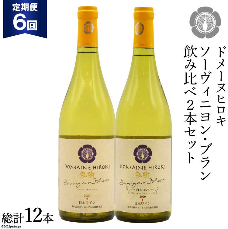【6回 定期便 】白 ワイン ソーヴィニヨン・ブラン 2種 飲み比べ 750ml×2本 [ヴィニョブル安曇野 DOMAINE HIROKI 長野県 池田町 48110181] 白ワイン セット お酒 酒