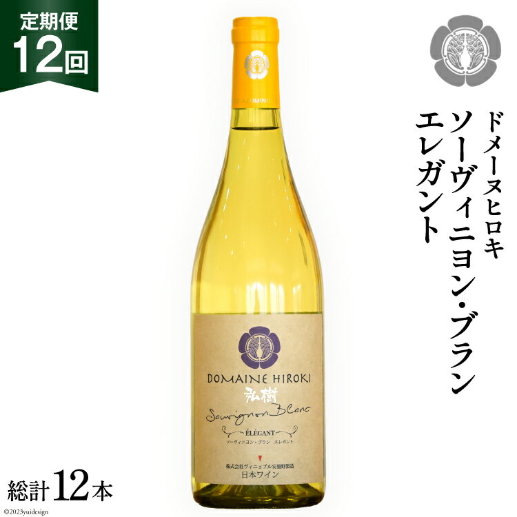 【ふるさと納税】 ワイン ソーヴィニヨン ブラン エレガント 750ml 1本 12回 定期便 総計12本 [ヴィニョブル安曇野 長野県 池田町 48110355] 白ワイン お酒 酒