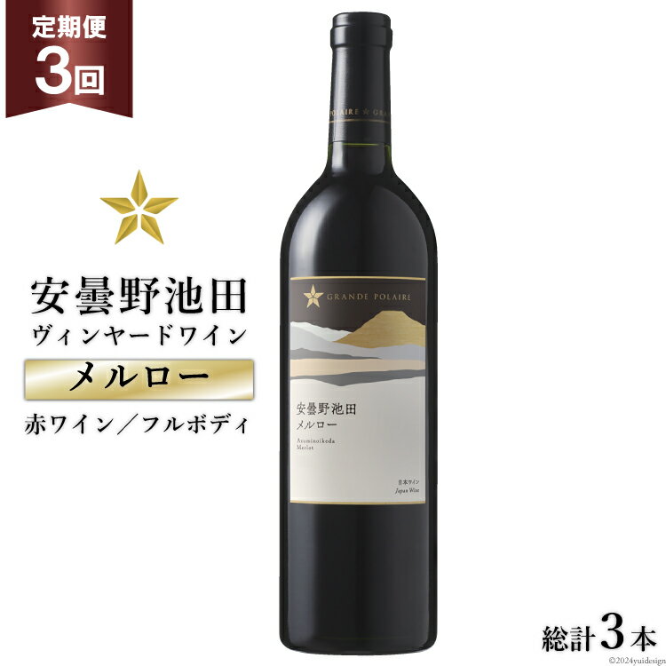 44位! 口コミ数「0件」評価「0」3回 定期便 赤ワイン サッポロ グランポレール 安曇野池田ヴィンヤード「メルロー」750ml 総計3本 [池田町ハーブセンター 長野県 池･･･ 