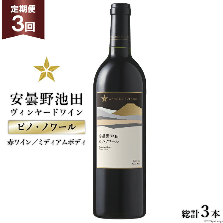 14位! 口コミ数「0件」評価「0」3回 定期便 赤ワイン サッポロ グランポレール 安曇野池田ヴィンヤード「ピノ・ノワール」750ml 総計3本 [池田町ハーブセンター 長野･･･ 