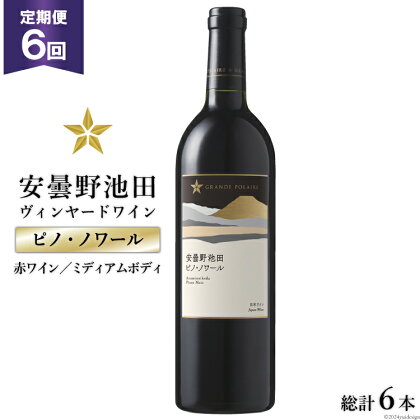 6回 定期便 赤ワイン サッポロ グランポレール 安曇野池田ヴィンヤード「ピノ・ノワール」750ml 総計6本 [池田町ハーブセンター 長野県 池田町 48110622] 赤 ワイン ミディアムボディ お酒 酒