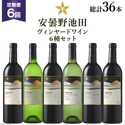 6回 定期便 ワイン セット サッポロ グランポレール 安曇野池田ヴィンヤード 6種 各750ml 総計36本 飲み比べ [池田町ハーブセンター 長野県 池田町 48110631] 赤 白 赤ワイン 白ワイン 辛口 シャルドネ