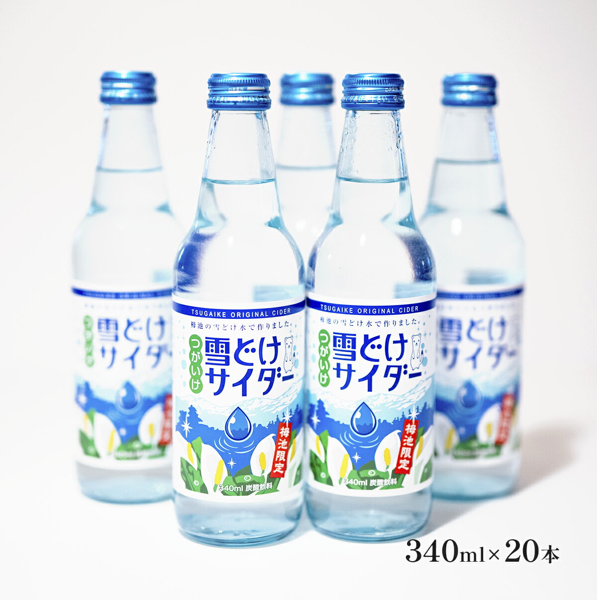 10位! 口コミ数「0件」評価「0」雪どけサイダー20本セット 340ml×20本 | 瓶 甘さ控えめ 強炭酸 天然水 北アルプス産 国産 炭酸飲料 ジュース ソフトドリンク ･･･ 