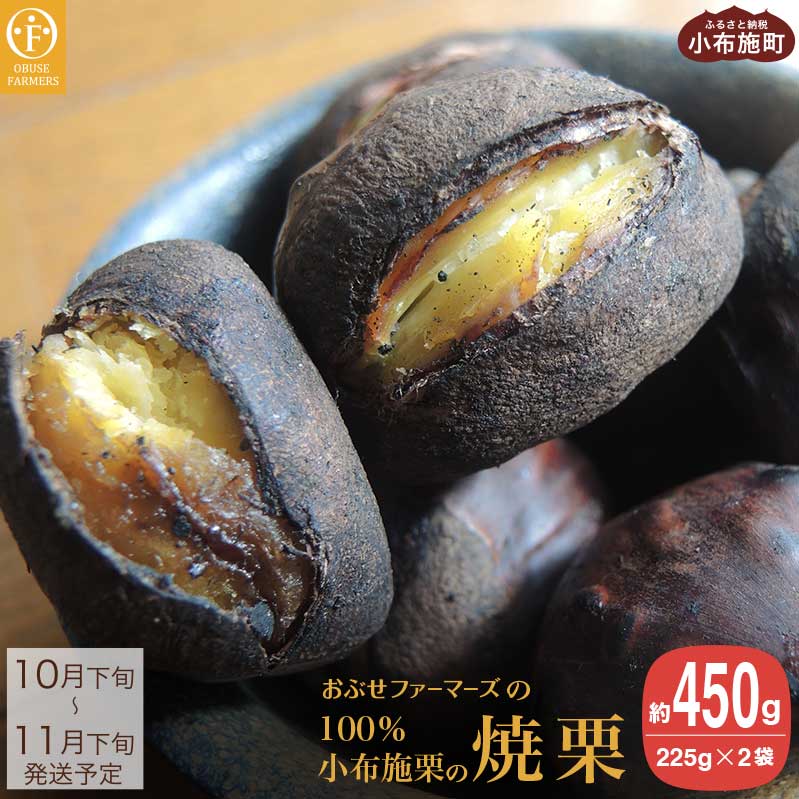 【ふるさと納税】 100％小布施栗の焼栗 約450g ［おぶせファーマーズ］ 栗 スイーツ 栗 くり 焼き栗 果物 フルーツ …