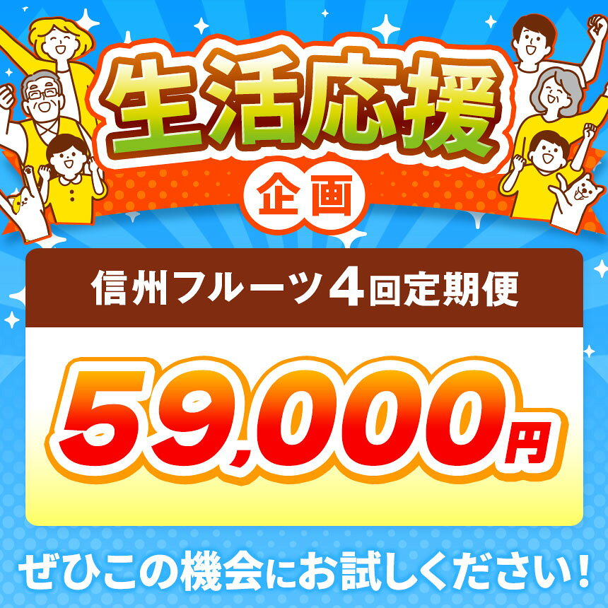 【ふるさと納税】［4回定期便］ 信州フルーツ4回コース ［小布施屋］定期便 先行予約 フルーツ 数量限定 さくらんぼ 白桃 ネクタリン シャインマスカット ぶどう クール便 冷蔵 お楽しみ 長野県産 信州産 令和8年産【2026年6月中旬～11月発送】