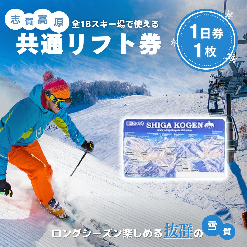 【ふるさと納税】志賀高原スキー場共通リフト券　1日券1枚　【スキーチケット】　お届け：2023年11月15日～2024年3月15日のサムネイル