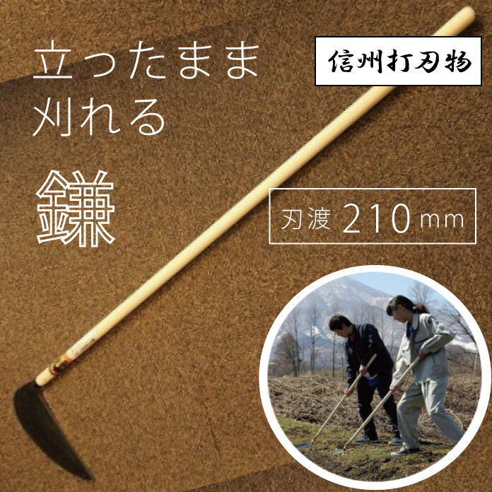 【ふるさと納税】立ったまま刈れる鎌（普通サイズ刃渡210mm）【伝統工芸】