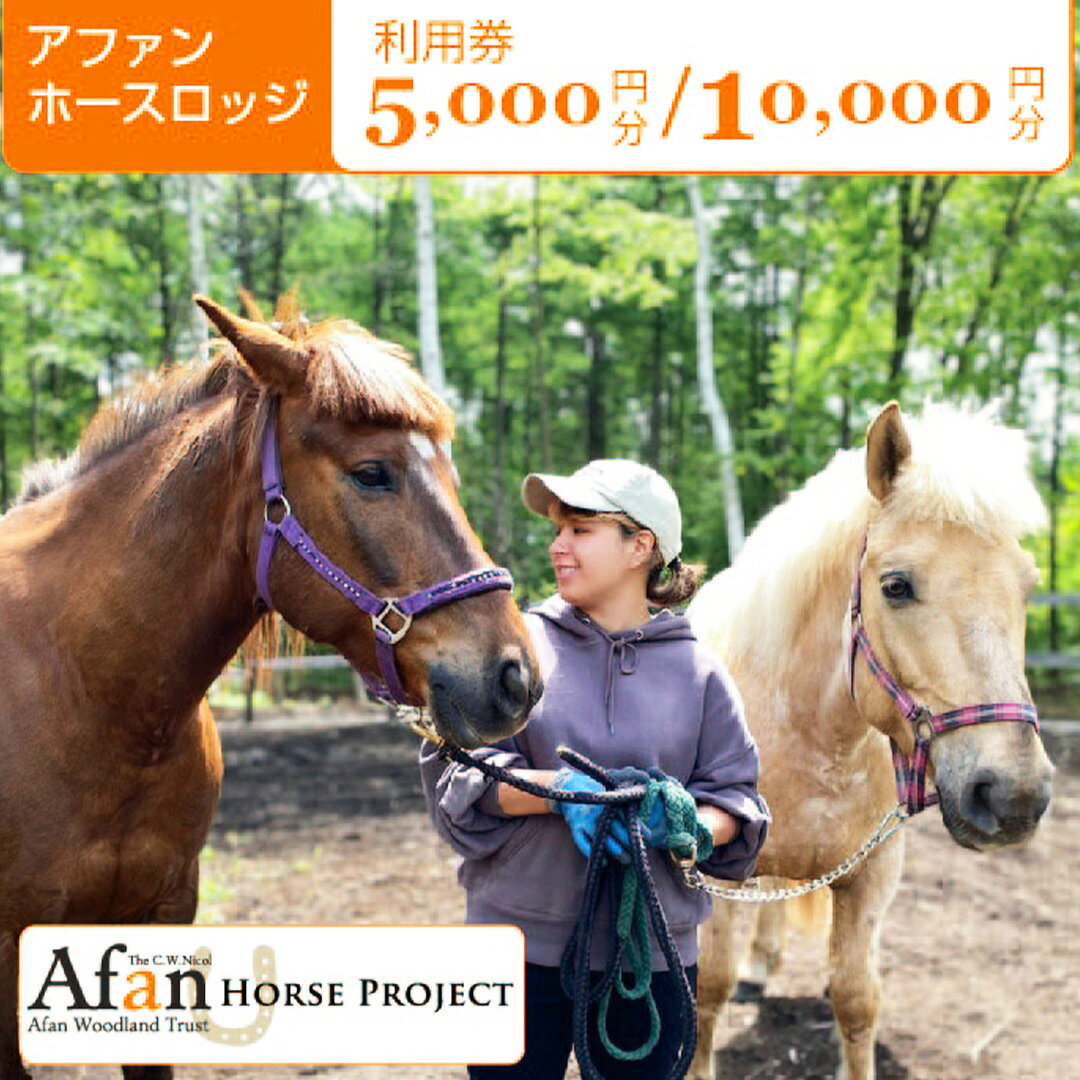 【ふるさと納税】「アファンホースロッジ」の二頭の馬、雪丸と茶々丸とのふれあい体験に使えるクーポン券　5,000円分 / 10,000円分　C.W.ニコル アファンの森 【長野県信濃町】