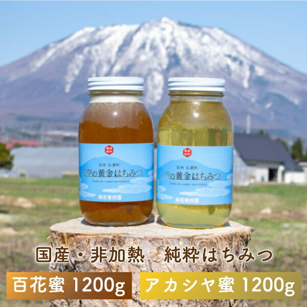 【ふるさと納税】天空の黄金はちみつ　1200g×2瓶【数量限定】非加熱 国産 アカシア 百花蜜 ギフト