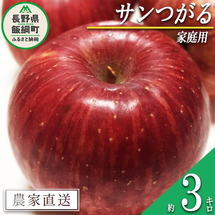 【ふるさと納税】 りんご サンつがる 家庭用 3kg 沖縄県への配送不可 令和6年度収穫分 信州の環境にやさしい農産物認証 減農薬栽培 静谷りんご園 長野県 飯綱町 〔 果物 フルーツ 信州 リンゴ 林檎 長野 9000円 予約 農家直送 〕発送期間：2024年9月上旬～2024年9月中旬のサムネイル