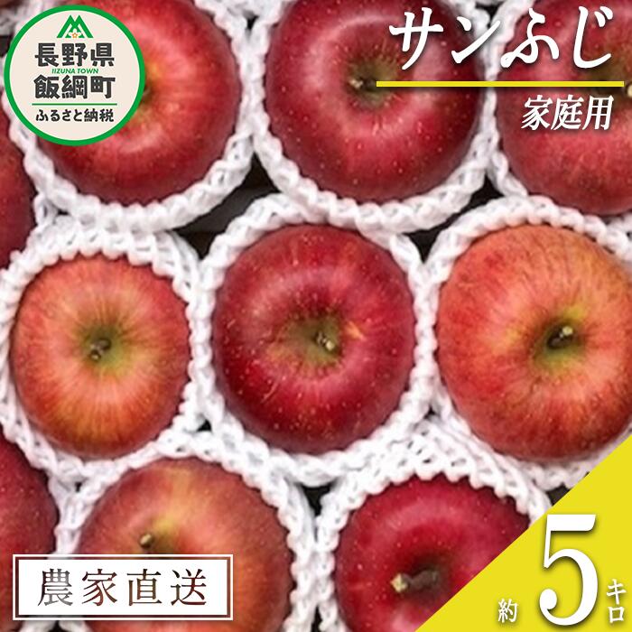 【ふるさと納税】 りんご 蜜入り サンふじ 家庭用 5kg サイズおまかせ 井澤農園 沖縄県への配送不可 令和6年度収穫分 エコファーマー認定 長野県 飯綱町 〔 信州 果物 フルーツ リンゴ 林檎 長…