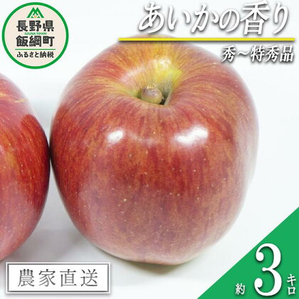 りんご あいかの香り 秀 ～ 特秀 3kg 井澤農園 沖縄県への配送不可 令和6年度収穫分 エコファーマー認定 減農薬栽培 化学肥料不使用 長野県 飯綱町 〔 信州 果物 フルーツ リンゴ 林檎 長野 15000円 予約 農家直送 〕発送時期：20243年10月下旬～