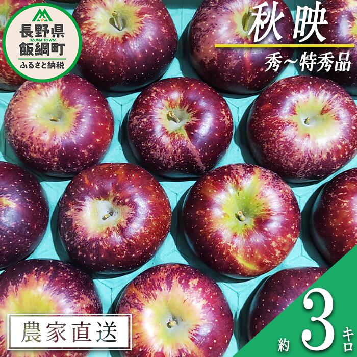 りんご 秋映 秀〜特秀 3kg 松澤農園 沖縄県への配送不可 令和6年度収穫分 長野県 飯綱町 〔 信州 リンゴ 林檎 果物 フルーツ 長野 11000円 予約 農家直送 〕発送時期:2024年10月上旬〜2024年10月下旬 {***}