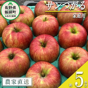 【ふるさと納税】 りんご サンつがる 家庭用 5kg 丸西農園 沖縄県への配送不可 令和6年度収穫分 特別栽培農産物 ( 除草剤 化学肥料 不使用 ) 長野県 飯綱町 〔 信州 果物 フルーツ リンゴ 林檎 長野 12000円 予約 農家直送 〕発送時期：2024年9月上旬～2024年9月下旬