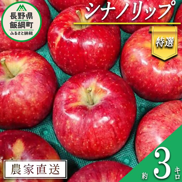 りんご シナノリップ 特選 3kg やまじゅうファーム 沖縄県への配送不可 令和6年度収穫分 信州の環境にやさしい農産物 減農薬栽培 長野県 飯綱町 [ 信州 果物 フルーツ リンゴ 林檎 長野 16000円 ]発送時期:2024年8月下旬〜2024年9月上旬{***}