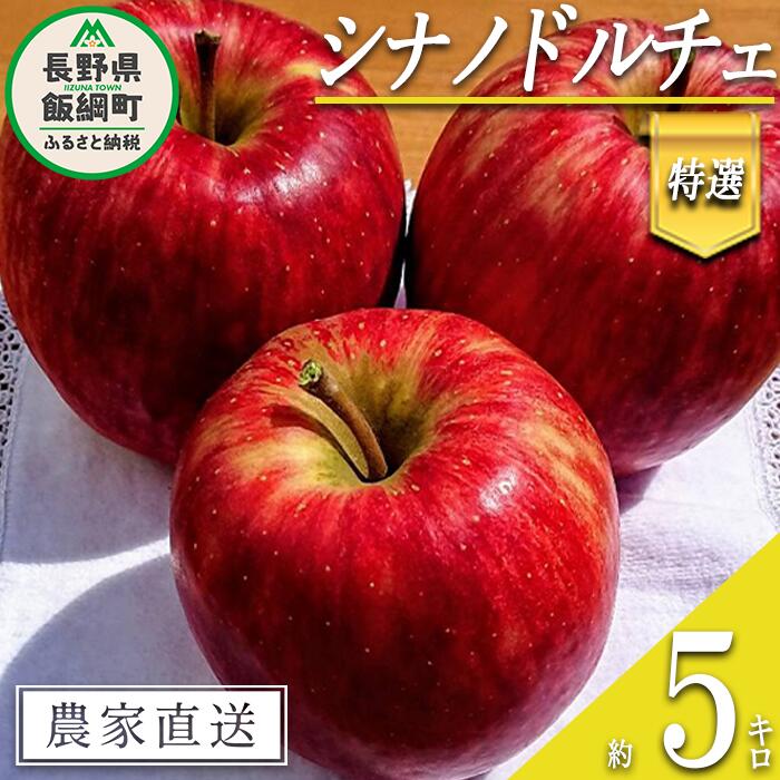 【ふるさと納税】 りんご シナノドルチェ 特選 5kg やまじゅうファーム 沖縄県への配送不可 令和7年度収穫分 信州の環境にやさしい農産物 減農薬栽培 長野県 飯綱町 【 信州 果物 フルーツ リンゴ 林檎 長野 18000円 】発送時期:2025年9月中旬~2025年10月上旬{***}