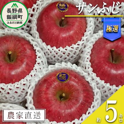 りんご サンふじ 極選 5kg やまじゅうファーム 沖縄県への配送不可 令和6年度収穫分 信州の環境にやさしい農産物 減農薬栽培 長野県 飯綱町 【 信州 果物 フルーツ リンゴ 林檎 長野 】発送時期：2024年12月上旬～2024年12月下旬