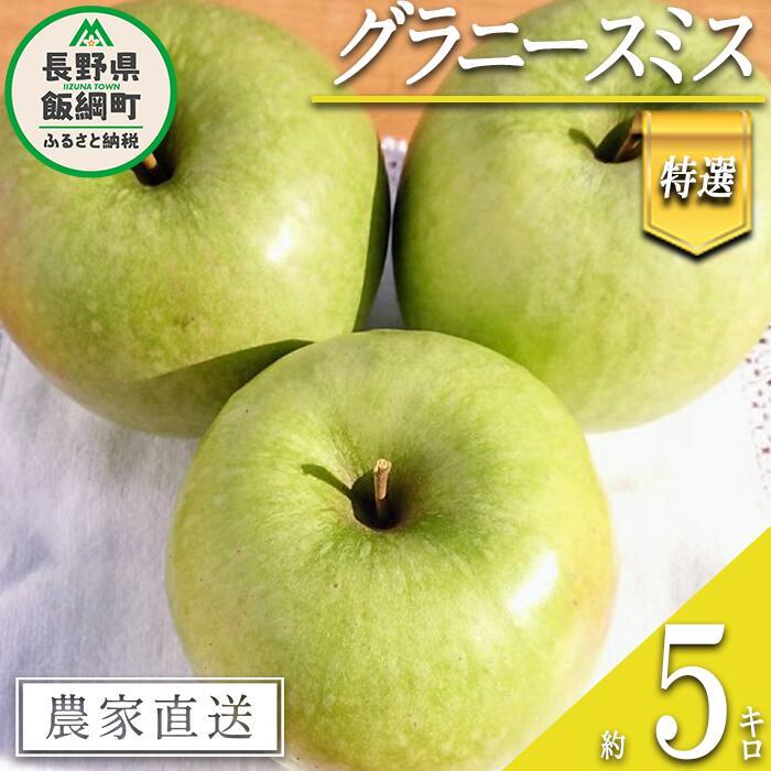 りんご グラニースミス 特選 5kg やまじゅうファーム 沖縄県への配送不可 令和6年度収穫分 信州の環境にやさしい農産物 減農薬栽培 長野県 飯綱町 [ 信州 果物 フルーツ リンゴ 林檎 長野 ]発送時期:2024年12月中旬〜2025年1月下旬