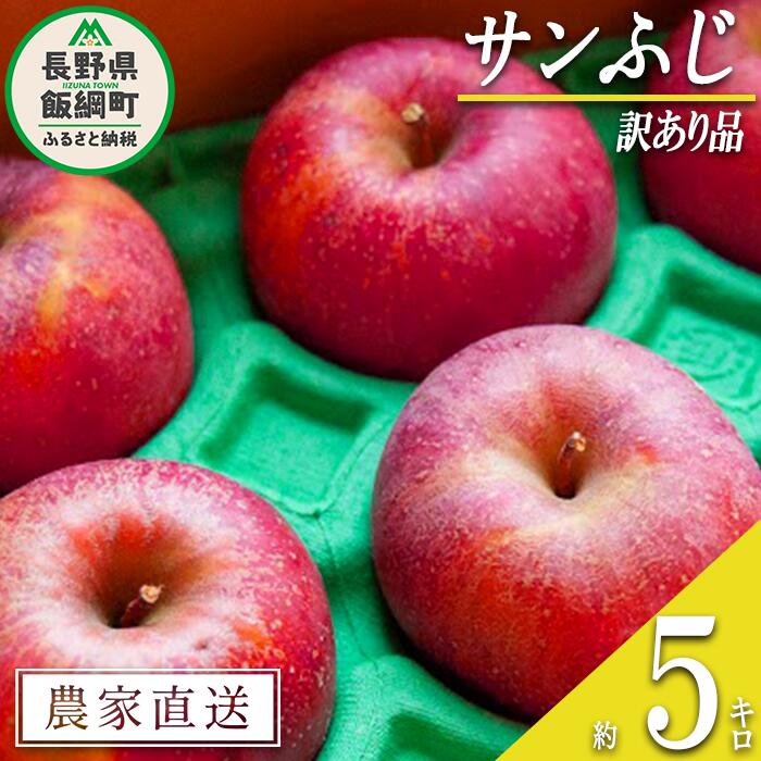 【ふるさと納税】 りんご サンふじ 訳あり 5kg ファームたんぽぽ 沖縄県への配送不可 令和6年度収穫分 長野県 飯綱町 〔 傷 不揃い わけあり リンゴ 林檎 果物 フルーツ 信州 長野 11000円 予…