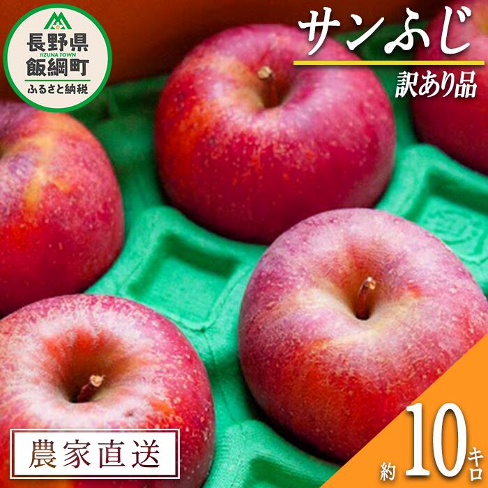 りんご サンふじ 訳あり 10kg ファームたんぽぽ 沖縄県への配送不可 令和6年度収穫分 長野県 飯綱町 〔 傷 不揃い わけあり リンゴ 林檎 果物 フルーツ 信州 長野 19000円 予約 農家直送 〕発送時期:2024年12月上旬〜2024年12月下旬