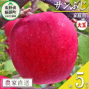 名称 りんご（サンふじ） 内容量 家庭用（大玉）5kg 産地 長野県飯綱町産 配送方法 常温 事業者名 中村ファーム（中村りんご農園） 発送時期 2024年11月下旬頃から2025年1月下旬頃までお申込み順に発送予定 備考 ※沖縄県への配送はいたしかねます。 ※発送時期は、例年の発送時期を目安に記載しております。 　その年の天候や生育状況により、予告なくお届け時期が前後する場合がありますがご了承ください。 ※りんごの個体差や水分量などにより、表示されている商品規格より1割程度、内容量が少なくなることがありますのでご了承ください。 ※りんごは果汁の多い果実のため、外観上は鮮度が保たれていても、稀に果肉内部に褐変症状が出てしまう場合がございます。 　外見から見分けることが難しい症状のため、あらかじめご了承ください。 ※生ものですので冷蔵庫にて保存のうえ、お早めにお召し上がりください。 ※収穫時期が限られているため、日時指定はお受けいたしかねます。 ※画像はイメージです。 ・ふるさと納税よくある質問はこちら ・寄附申込みのキャンセル、返礼品の変更・返品はできません。あらかじめご了承ください。【ふるさと納税】 りんご サンふじ ( 大玉 ) 家庭用 5kg 中村ファーム ( 中村りんご農園 ) 沖縄県への配送不可 令和6年度収穫分 長野県 飯綱町 【 信州 果物 フルーツ リンゴ 林檎 長野 15000円 】発送時期：2024年11月下旬〜2025年1月下旬 事業者からのコメント サンふじは甘味・酸味・歯ごたえの三拍子が揃った人気の品種です。 果汁もたっぷりで、貯蔵性が高いのも魅力です。 なお、家庭用りんごは傷や変形、サビなどありますが、美味しくお召し上がりいただけます。 中村ファーム（中村りんご農園）は、飯綱町（旧三水村）標高600mの土地に畑があります。 寒暖差があるので、りんご栽培に適していて、とても美味しい果実ができます。 収穫は早採りせず、味が乗ってからの収穫・出荷を心がけております。 ・ふるさと納税よくある質問はこちら ・寄附申込みのキャンセル、返礼品の変更・返品はできません。寄附者の都合で返礼品が届けられなかった場合、返礼品等の再送はいたしません。あらかじめご了承ください。 ・この商品はふるさと納税の返礼品です。スマートフォンでは「買い物かごに入れる」と表記されておりますが、寄附申込みとなりますのでご了承ください。