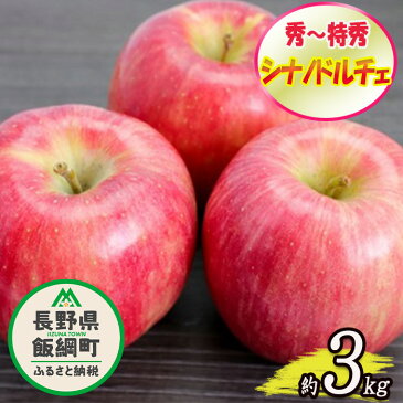 【ふるさと納税】【令和4年度出荷分】 シナノドルチェ 秀 ~ 特秀 3kg ※沖縄および離島への配送不可 菅谷さんのりんご 長野県 飯綱町 【 りんご 果物類 フルーツ 林檎 リンゴ 信州 長野 】 発送:2022年9月下旬〜