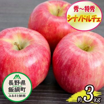 【ふるさと納税】【令和4年度出荷分】 シナノドルチェ 秀 ～ 特秀 3kg ※沖縄および離島への配送不可 菅谷さんのりんご 長野県 飯綱町 【 りんご 果物類 フルーツ 林檎 リンゴ 信州 長野 】 発送：2022年9月下旬〜