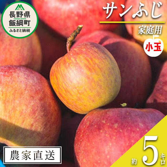 【ふるさと納税】 りんご サンふじ 家庭用 ( 小玉 ) 5