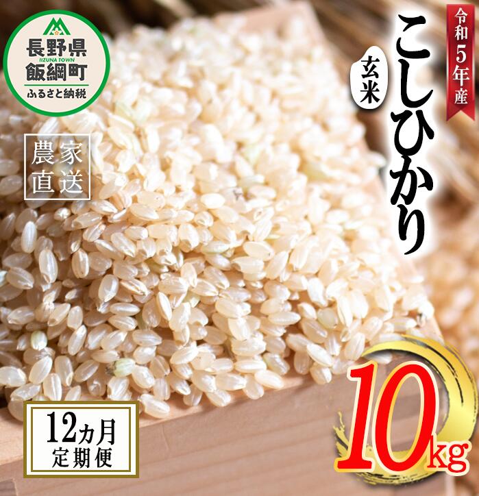 【ふるさと納税】 米 こしひかり 玄米 10kg × 12回