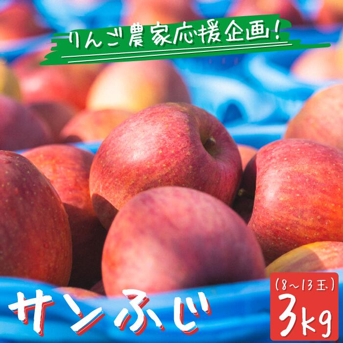 【ふるさと納税】 りんご 訳あり《10月より値上げ予定》サンふじ 3kg 長野 家庭用 リンゴ 林檎 不揃い わけあり 果物 くだもの フルーツ 7000円 7000 農家直送 11月 12月 1月 長野県 飯綱町 発送期間：2023年11月下旬〜2024年2月下旬 【農家応援企画】{**} {*}･･･