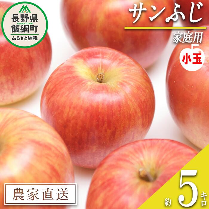 【ふるさと納税】 りんご サンふじ 家庭用 ( 小玉 ) 5kg 丸山功農園 沖縄県への配送不可 令和6年度収穫分 長野県 飯綱町 〔 信州 果物 フルーツ リンゴ 林檎 長野 11000円 予約 農家直送 〕発送時期：2024年11月中旬～2024年12月下旬 {**}