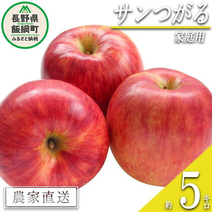 りんご サンつがる 家庭用 5kg 沖縄県への配送不可 令和6年度収穫分 宮本ファーム エコファーマー 減農薬栽培 長野県 飯綱町 〔 リンゴ 林檎 果物 フルーツ 信州 長野 11000円 予約 農家直送 〕発送期間：2024年9月上旬～2024年9月下旬