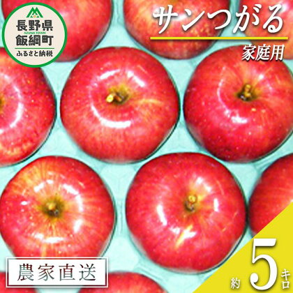 りんご サンつがる 家庭用 5kg ヤマウラ農園 沖縄県への配送不可 令和6年度収穫分 長野県 飯綱町 〔 信州 果物 フルーツ リンゴ 林檎 長野 14000円 予約 農家直送 〕発送時期：2024年9月上旬～2024年9月中旬 {**}