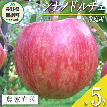 りんご シナノドルチェ 家庭用 5kg ヤマウラ農園 沖縄県への配送不可 令和6年度収穫分 長野県 飯綱町 〔 信州 果物 フルーツ リンゴ 林檎 長野 14000円 予約 農家直送 〕発送時期：2024年9月中旬～2024年9月下旬 {**}