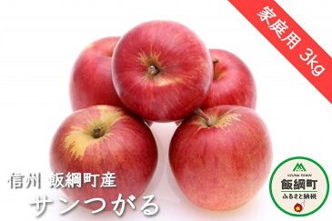 【ふるさと納税】【令和4年度収穫分】 農家応援企画 サンつがる 家庭用 3kg 長野県 飯綱町 【 リンゴ 林檎 りんご 果物 フルーツ 長野 信州 】発送:2022年8月下旬〜 {**}