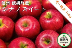 【ふるさと納税】【令和4年度収穫分】 シナノスイート 秀 〜 特秀 10kg エコファーマー認定 減農薬栽培 渡辺農園 長野県 飯綱町 【 りんご 信州 リンゴ 林檎 果物 フルーツ 長野 】発送：2022年10月中旬〜 {***}･･･ 画像1