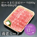 【ふるさと納税】12ヶ月定期便 飛騨牛 ロースまたは肩ロース 600g 焼肉・BBQ用