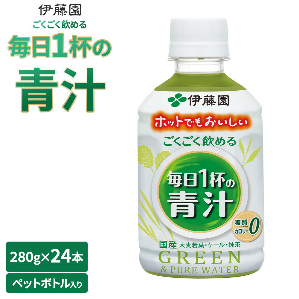 【ふるさと納税】 伊藤園 ごくごく飲める毎日1杯の青汁 280g 24本 1ケース 青汁 無糖青汁 あおじる 飲料 ドリンク 大麦若葉 抹茶 ケール粉末 ビタミンC 食物繊維 無糖 ゼロカロリー 野菜不足 …