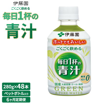 【楽天限定】 【定期便6ヵ月】 伊藤園　ごくごく飲める 毎日1杯の青汁 280g×24本入り【2ケース】