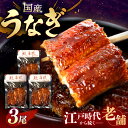 【ふるさと納税】国産うなぎ 二文字屋 うなぎ蒲焼×3本 真空パック 江戸時代から続く老舗の秘伝のタレ使用 御祝い 贈り物 記念日 丑の日 岐阜市/二文字屋[AN...